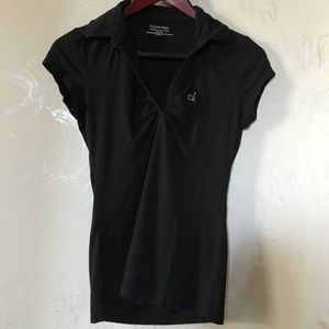 Calvin Klein Collared Black Top
